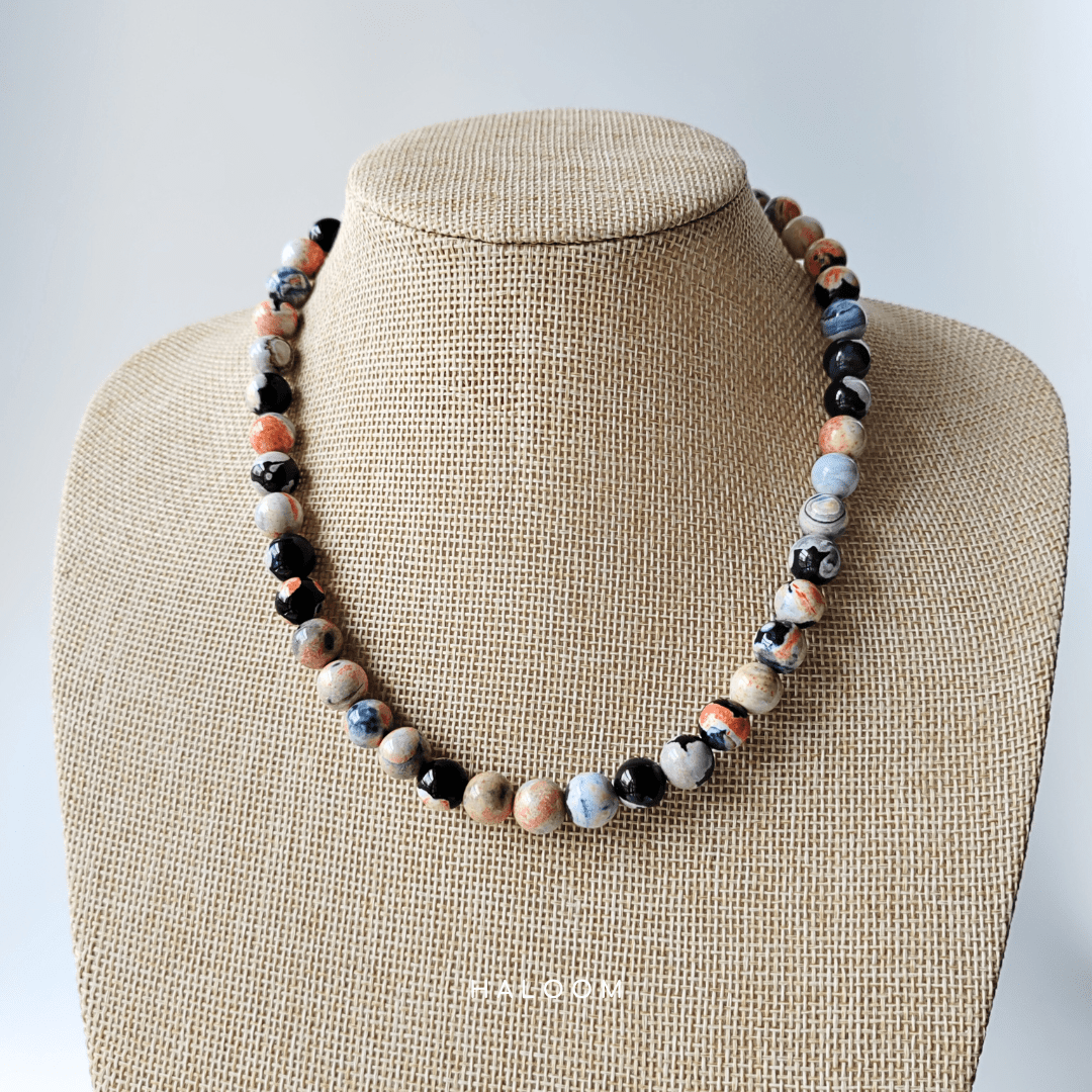 Stability flame agate necklace