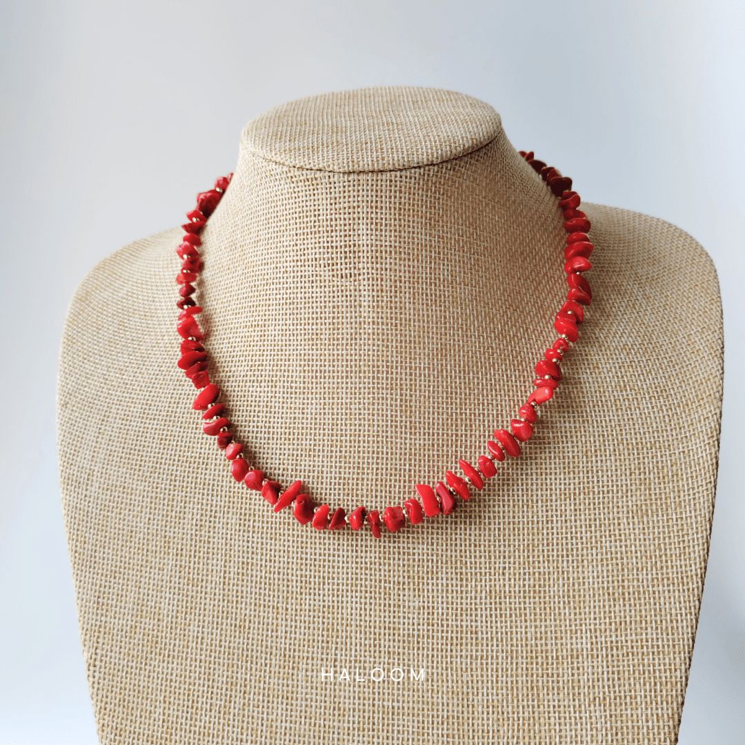 Confidence red coral necklace