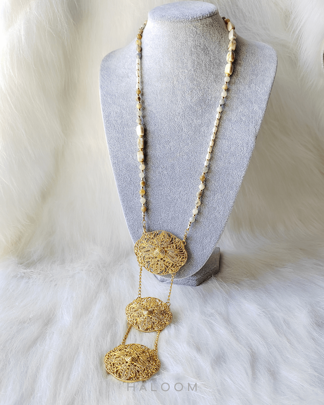 Rantaian Bicara - Rantai kalung dan cermin mata Amazonite