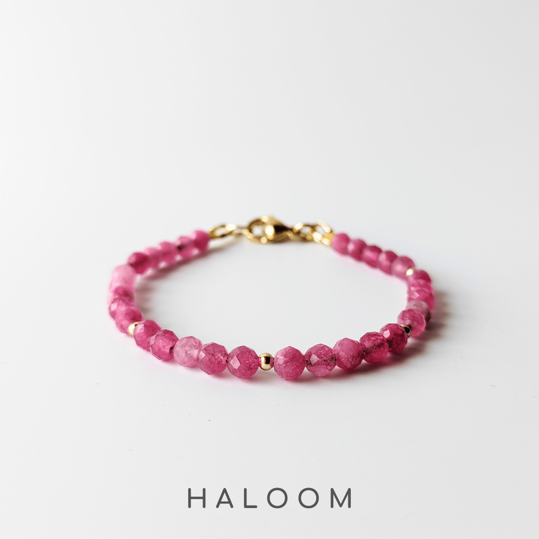 Faceted pink tourmaline bracelet 4mm
