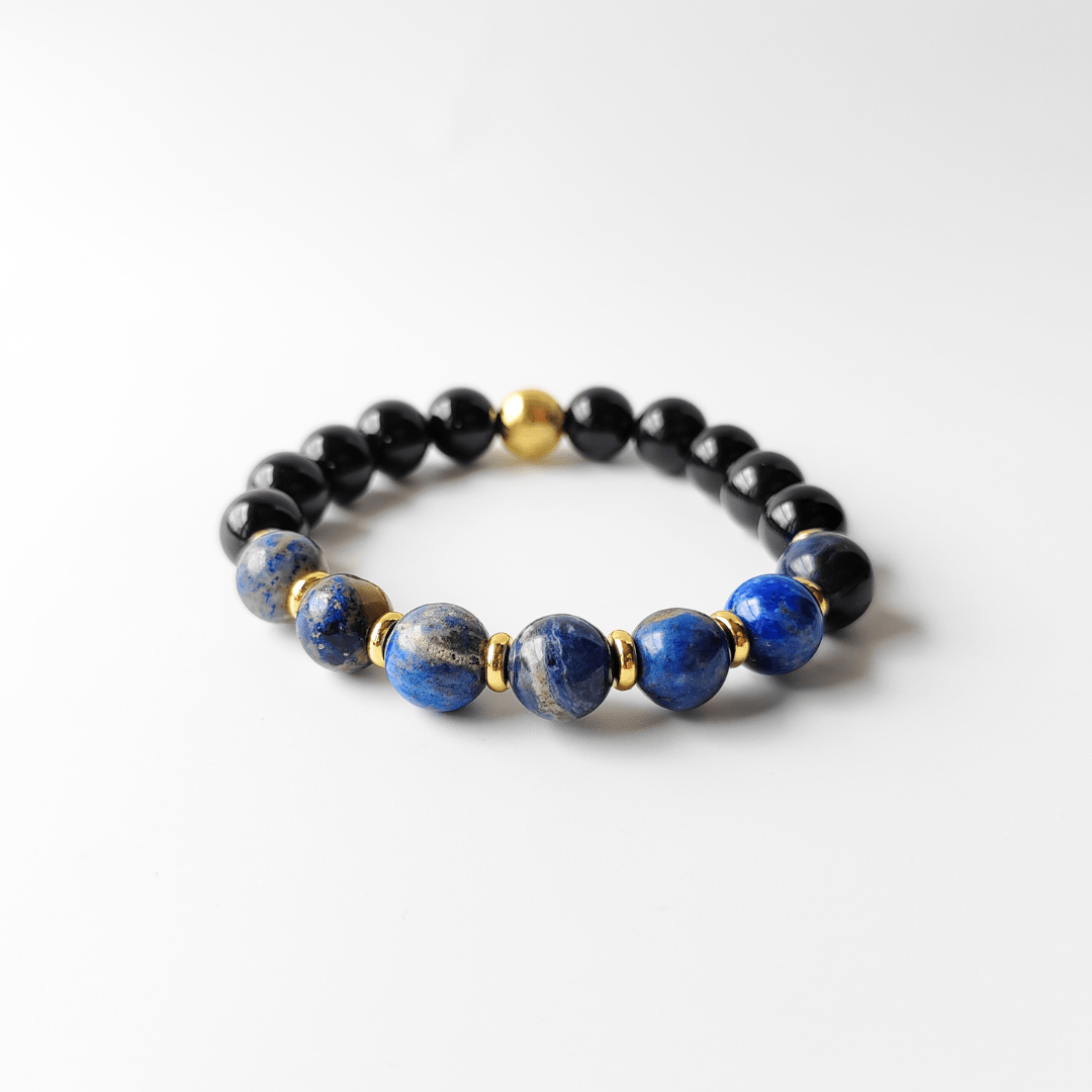 Clear Boundaries Bracelet (Black Tourmaline + Lapis Lazuli)