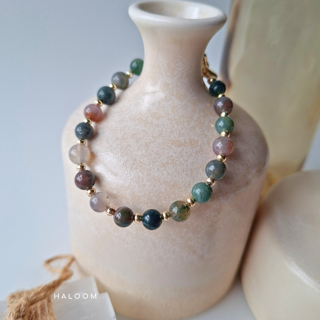 Indian Agate Bracelet for Stability, Strength & Protection