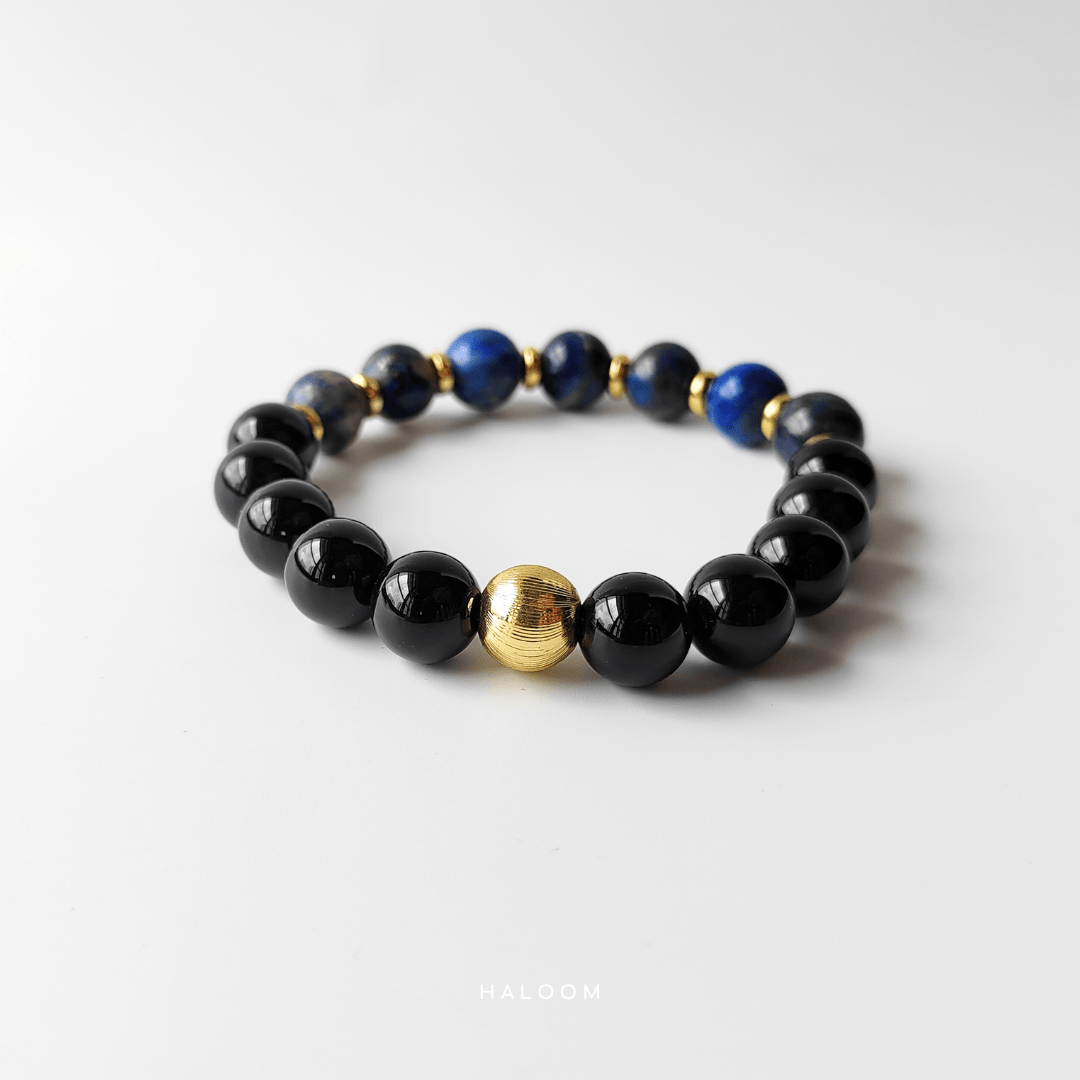 Clear Boundaries Bracelet (Black Tourmaline + Lapis Lazuli)