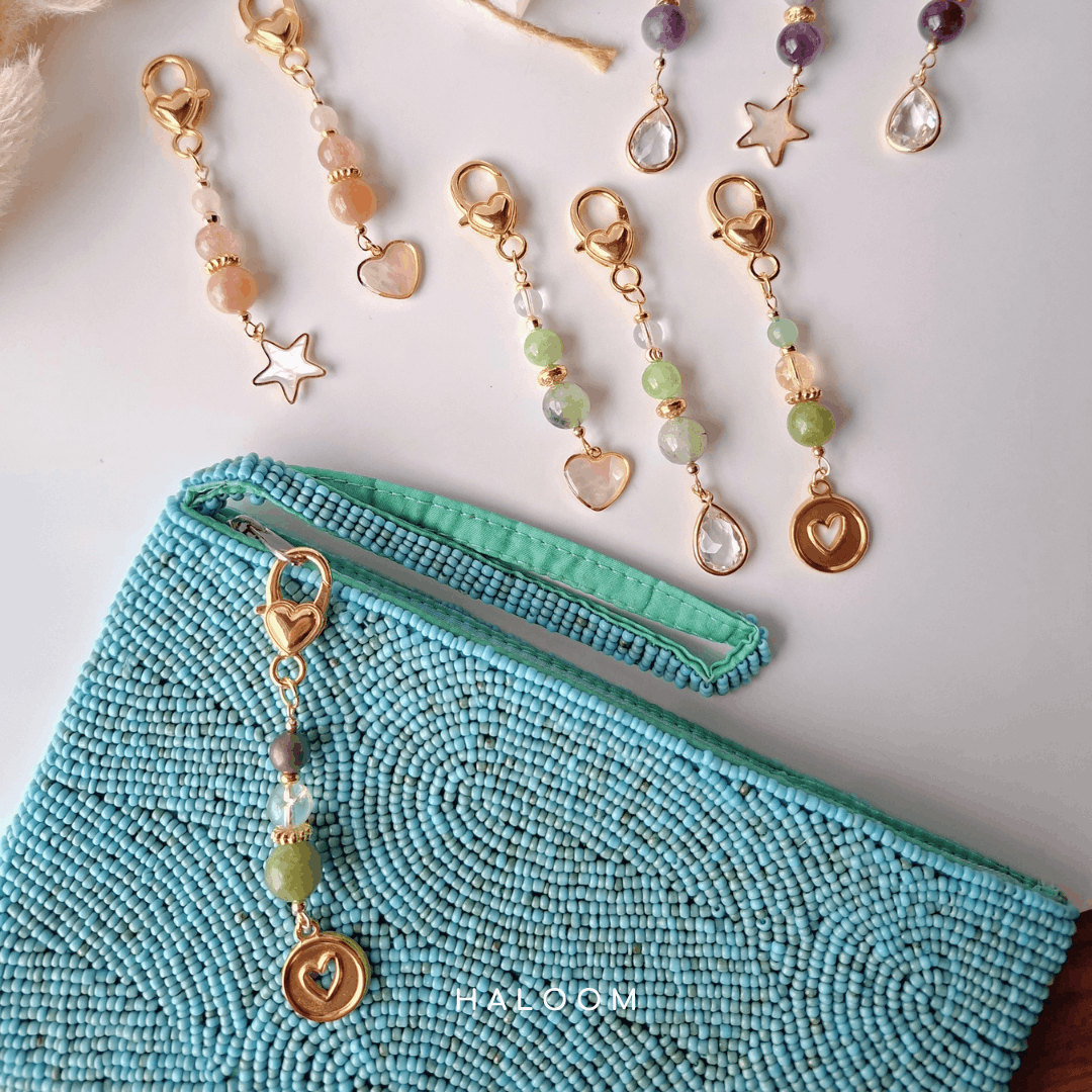 Wealth Intention Charm Drop | Citrine, Pyrite & Jade