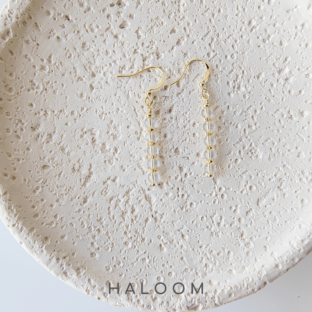 Clear quartz bar earrings