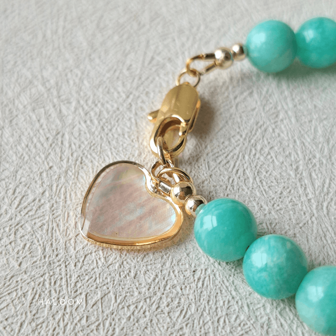 Speak from the Heart | Amazonite and Rhodochrosite bracelet