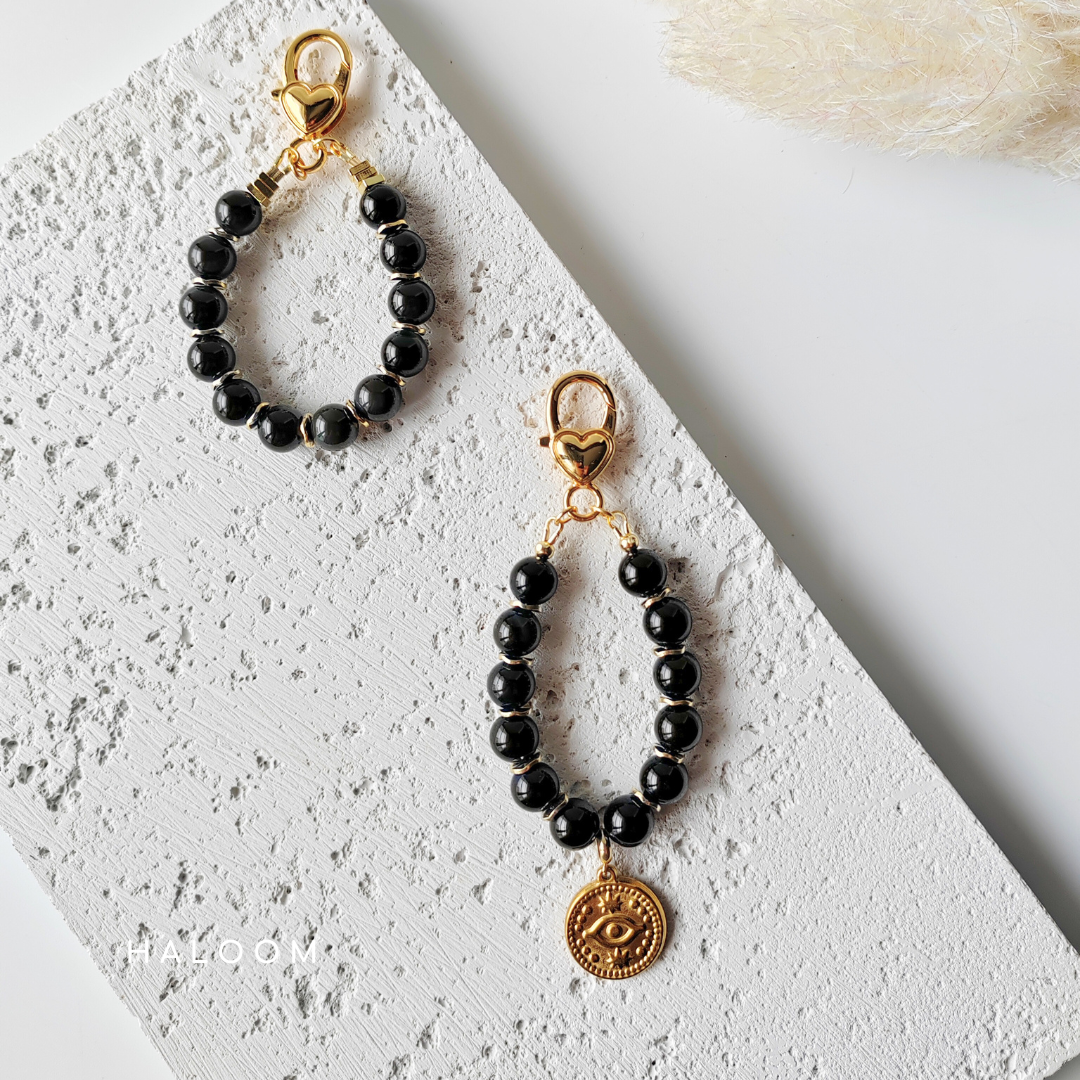 Black Obsidian intention charm – for grounding and protection
