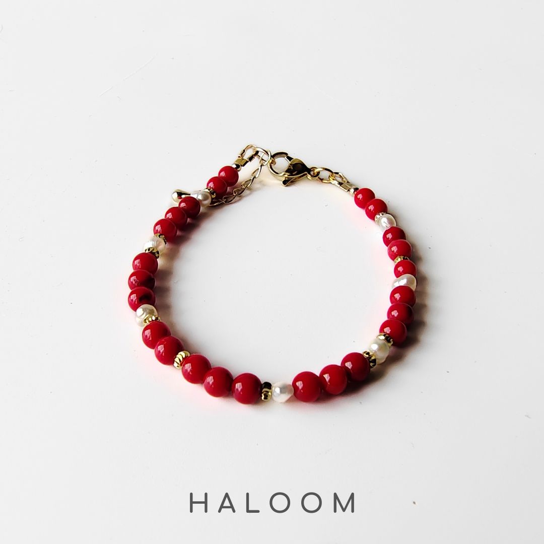 Gelang hati yang berani dengan mutiara