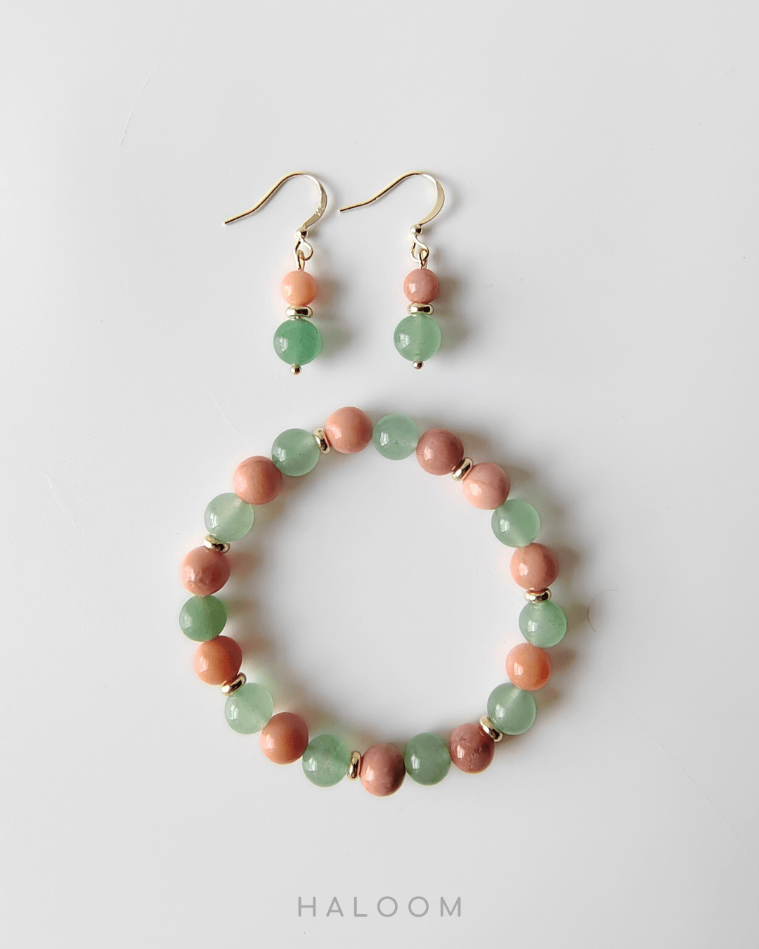 Fortune Flow green and pink aventurine sets