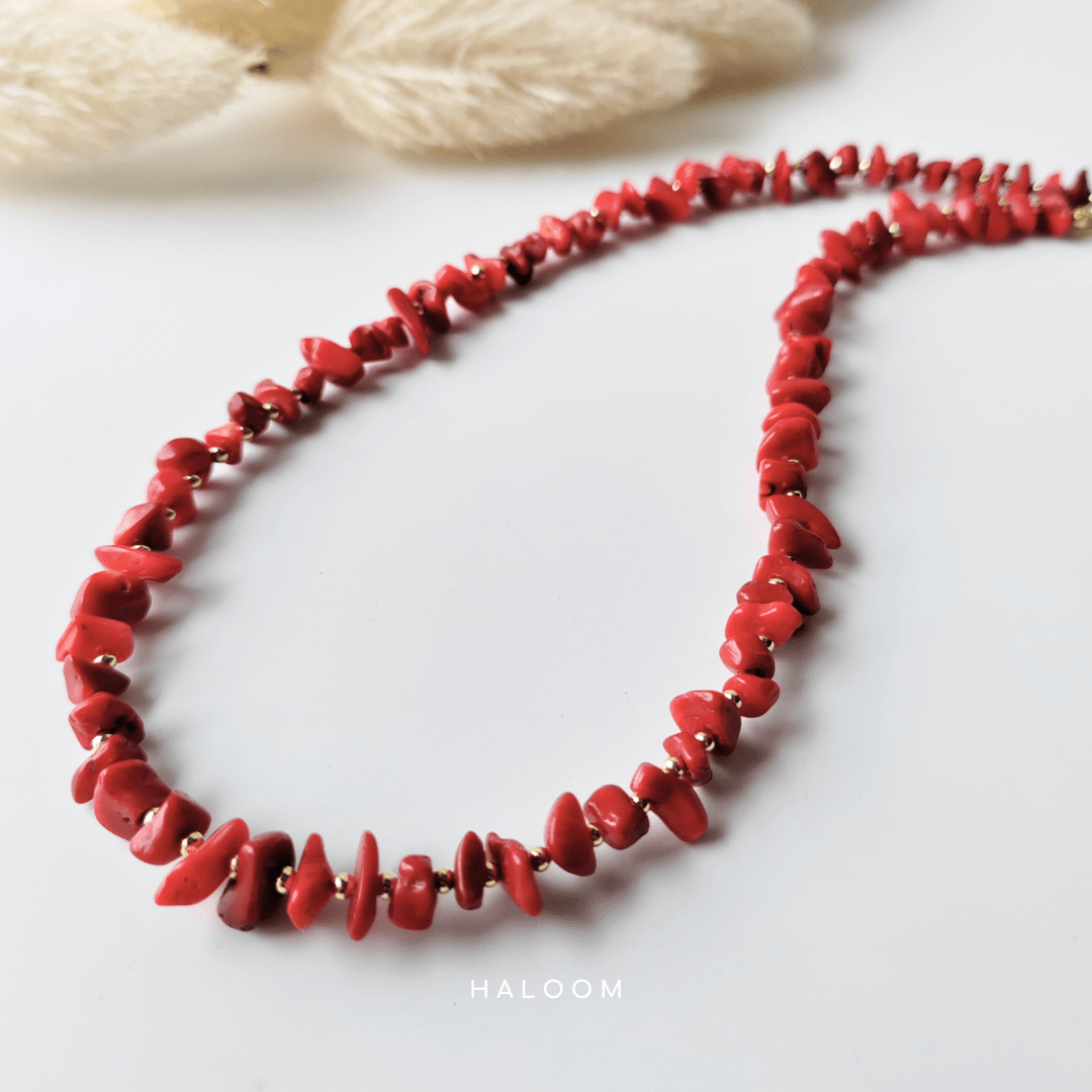 Confidence red coral necklace