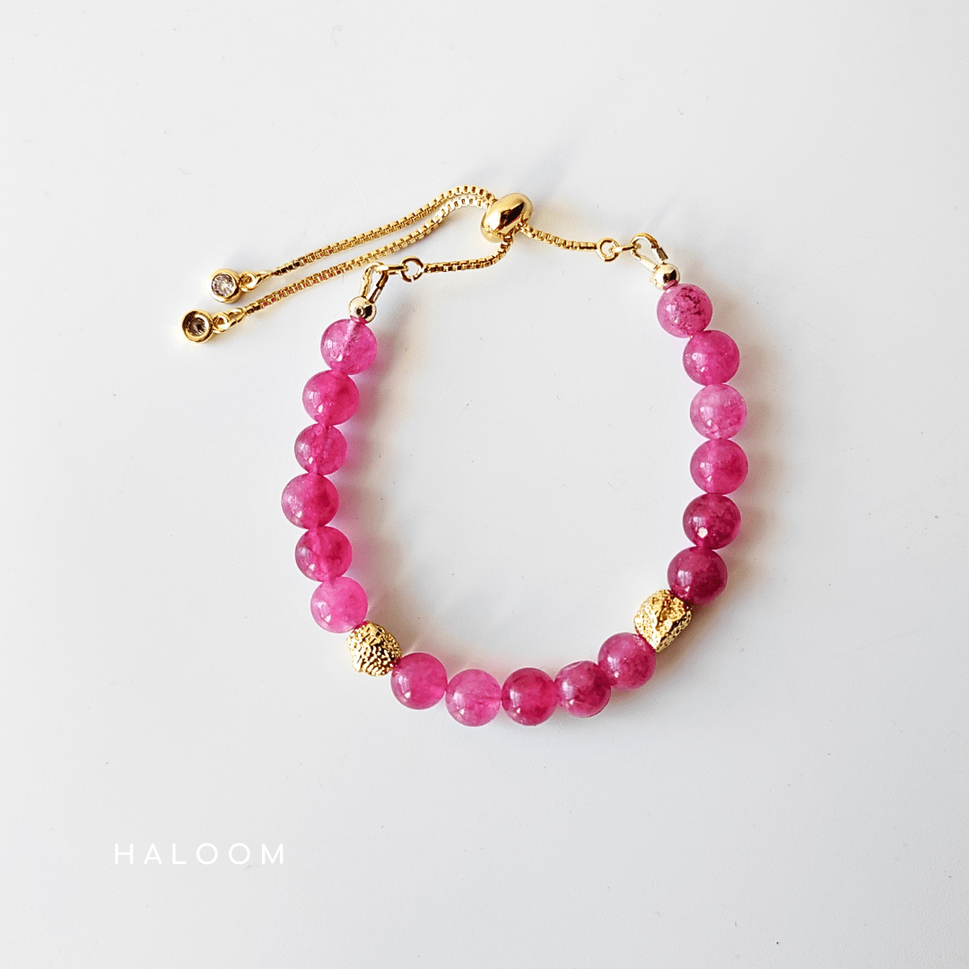 Pink tourmaline 6 mm bracelet
