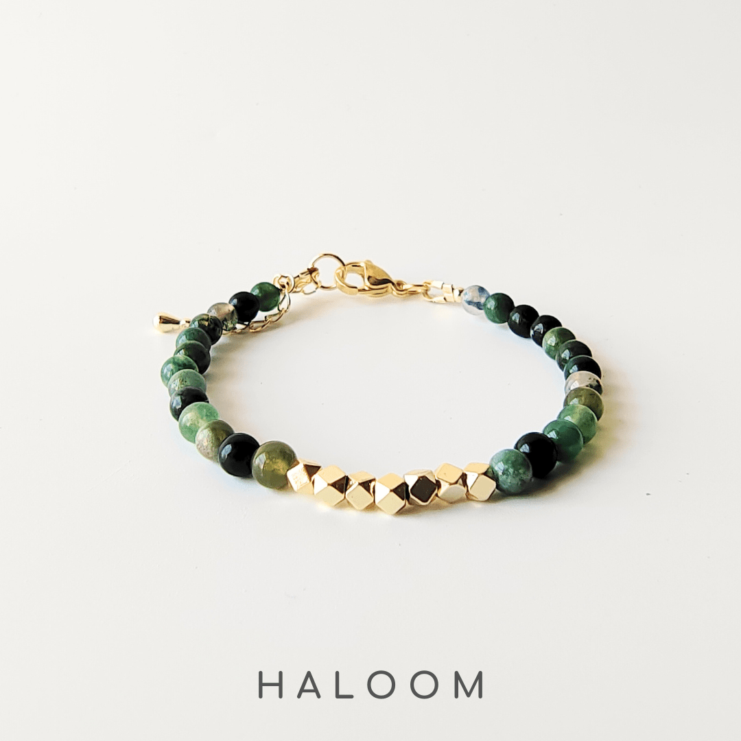Moss agate bracelet (4mm)
