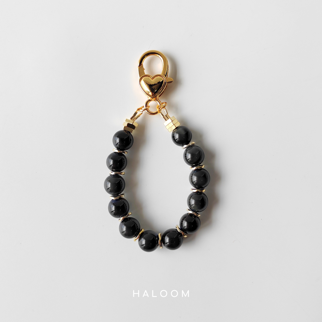 Black Obsidian intention charm – for grounding and protection
