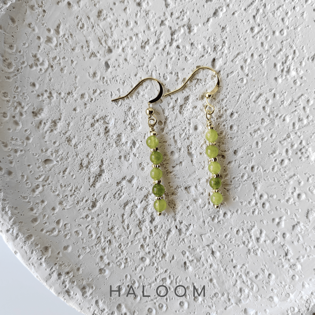 Peridot bar earrings
