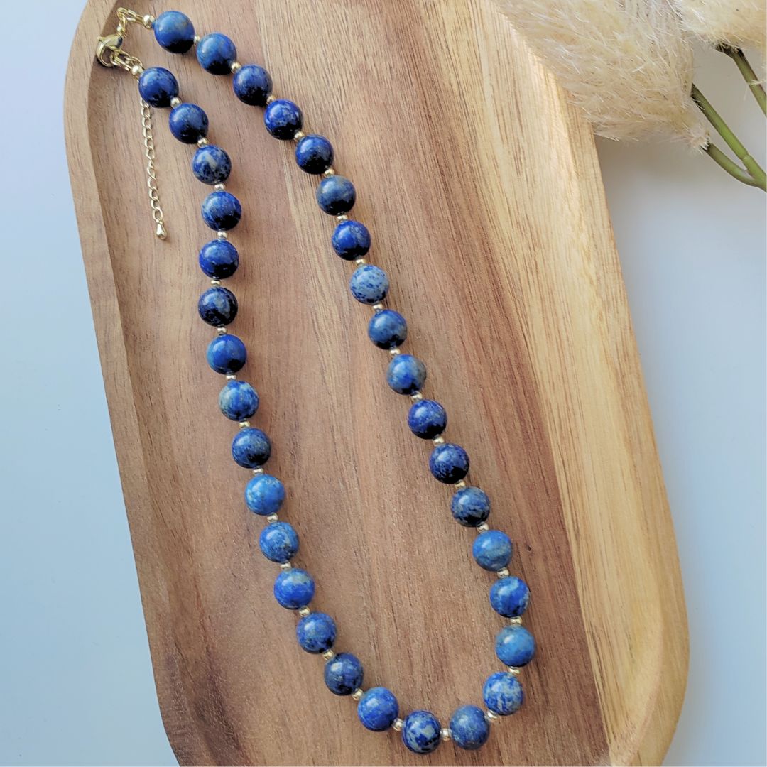 Kalung Lapis Lazuli (10mm)