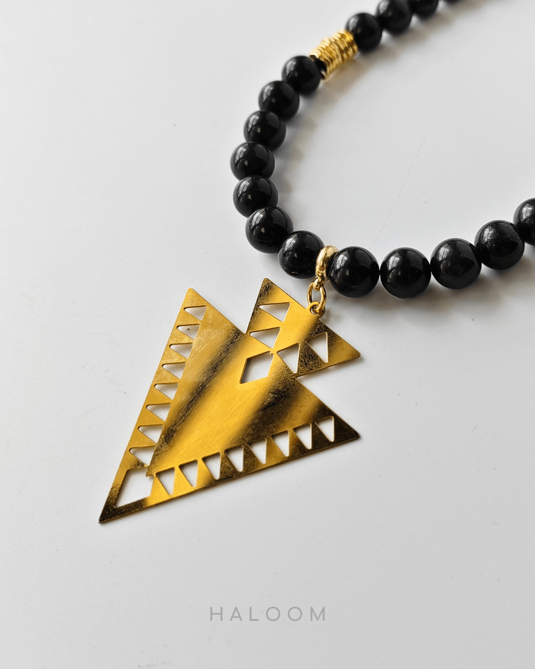 Kalung dan anting-anting jed hitam Perlindungan Tenaga Negatif