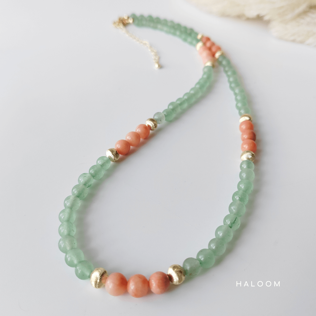 Fortune Flow green and pink aventurine sets