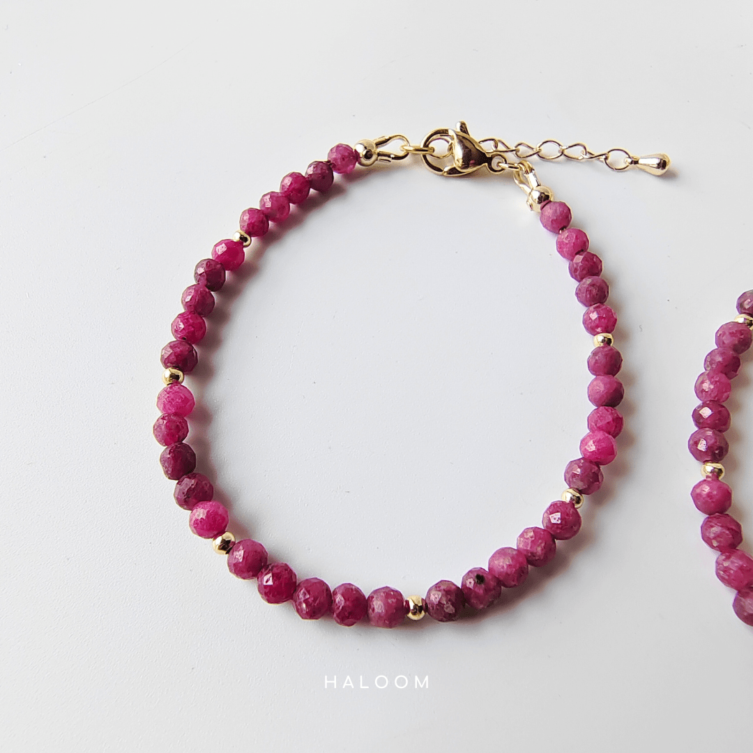 Heart Fire – Faceted ruby bracelets
