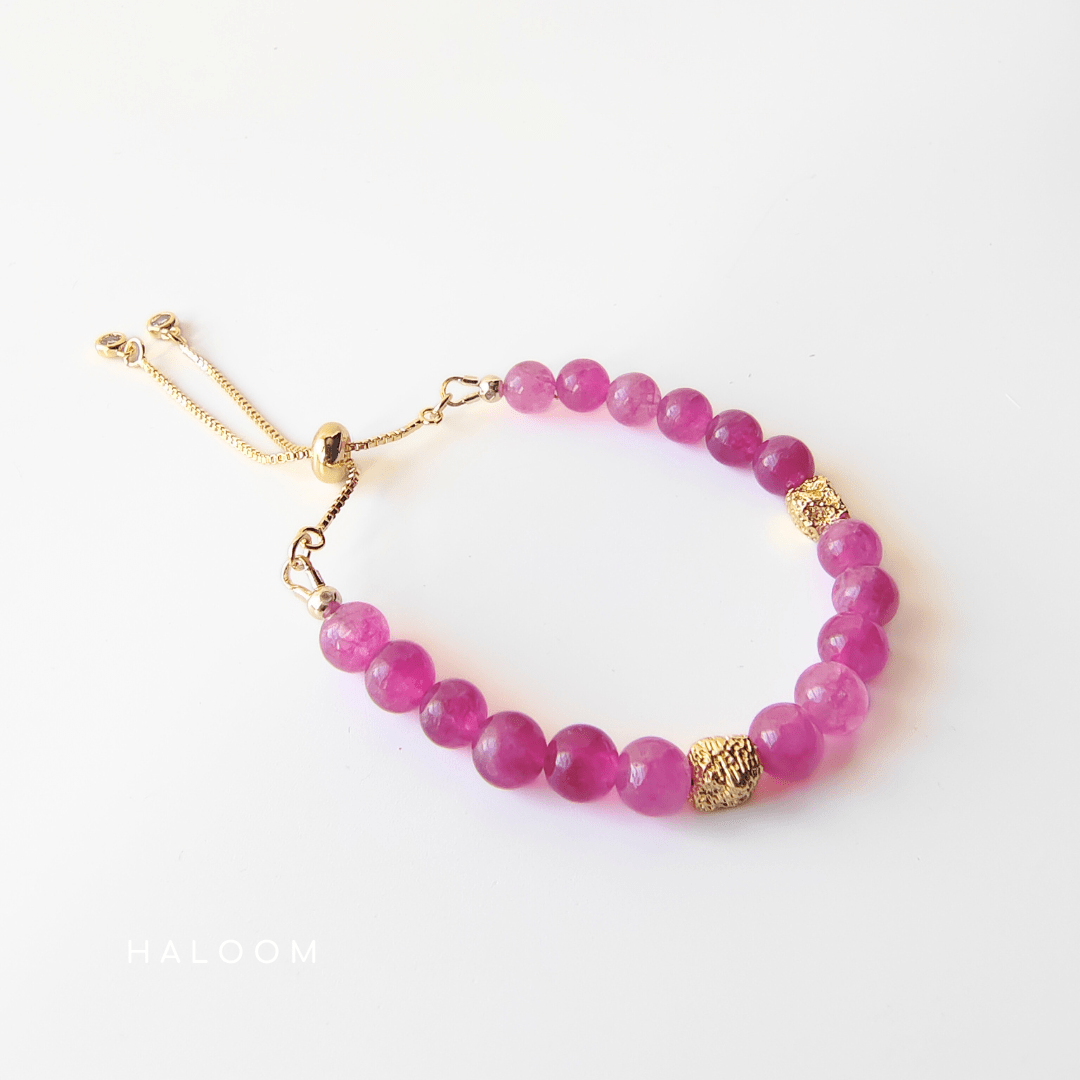 Pink tourmaline 6 mm bracelet