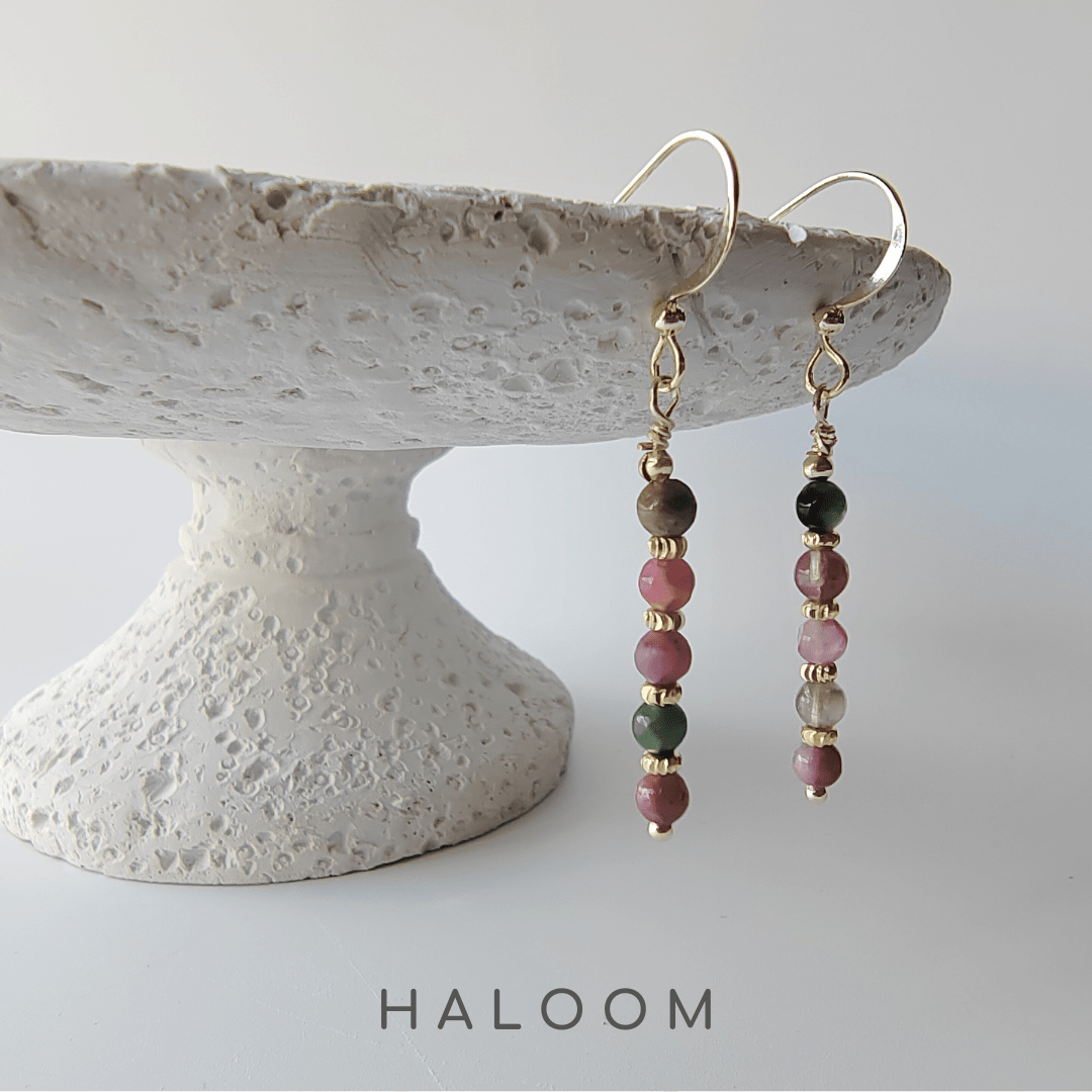 Tourmaline bar earrings