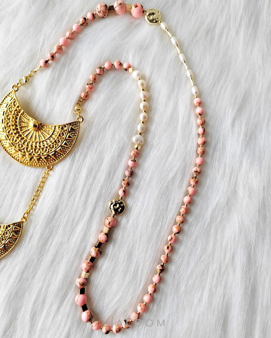 Rantaian Kasih - Pink Shell necklace and glasses chain