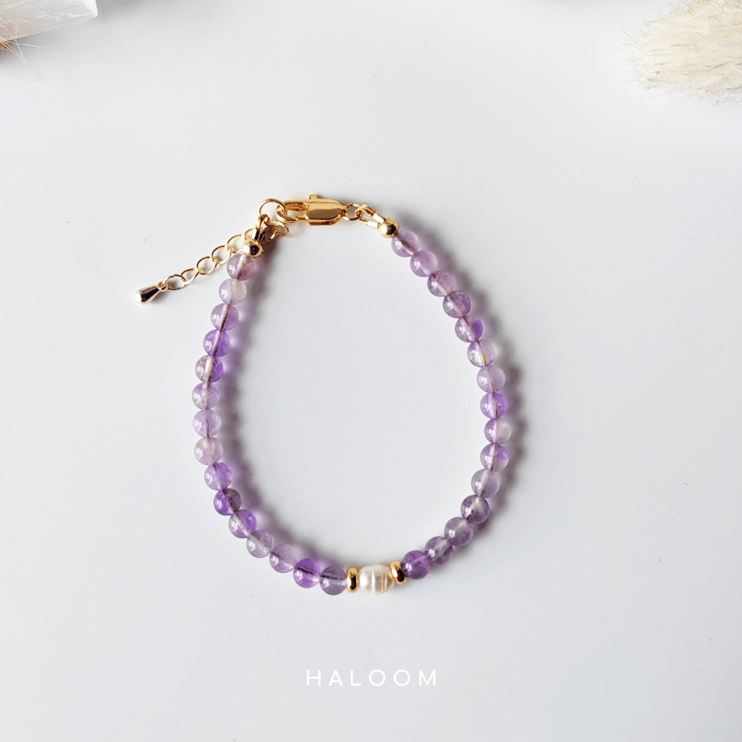 Lavender Amethyst & Freshwater Pearl Bracelet