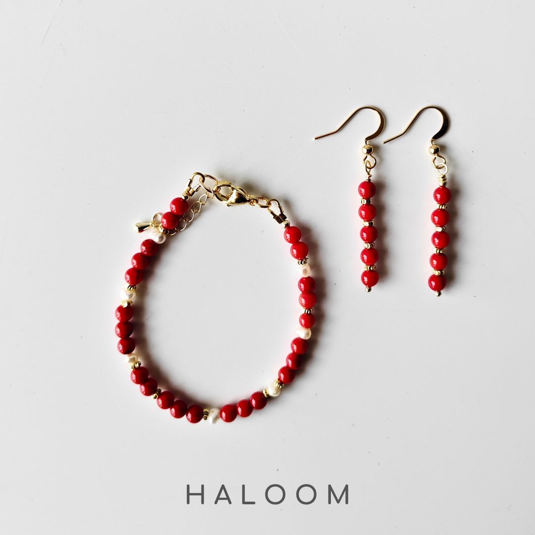 Courageous Heart bracelet and earrings set