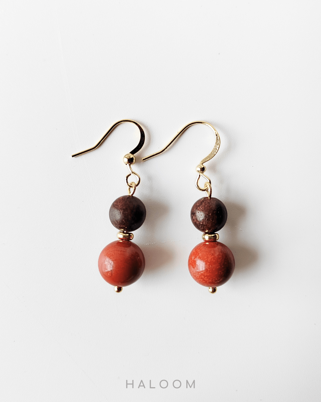 Set gelang jasper merah Kepercayaan Diri dan anting-anting