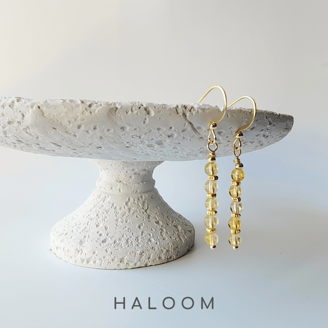 Citrine bar earrings