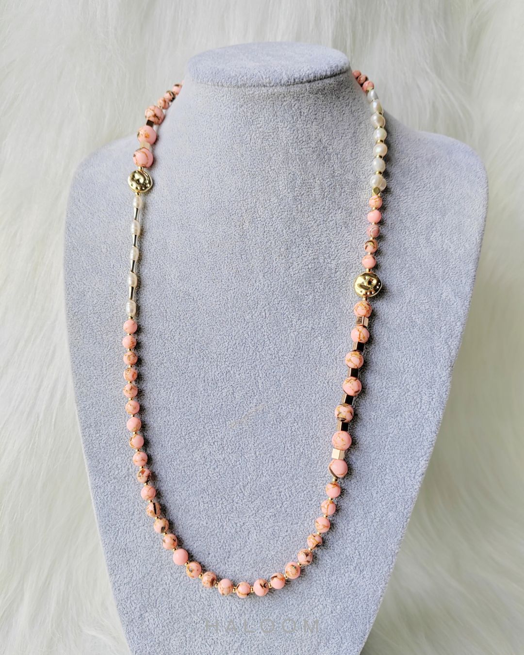 Rantaian Kasih - Pink Shell necklace and glasses chain