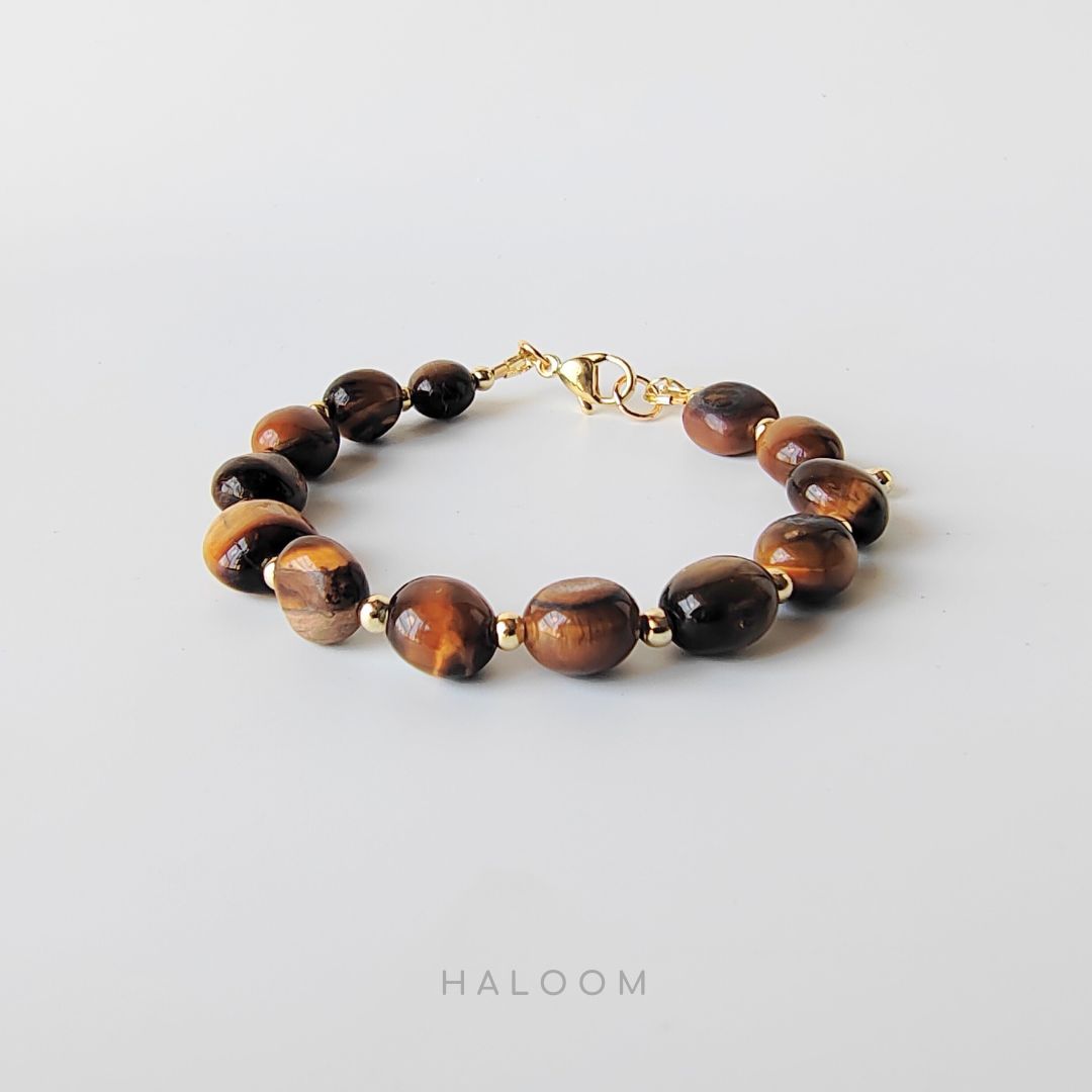 Strength & Confidence tiger's eye bracelet (~8mm)