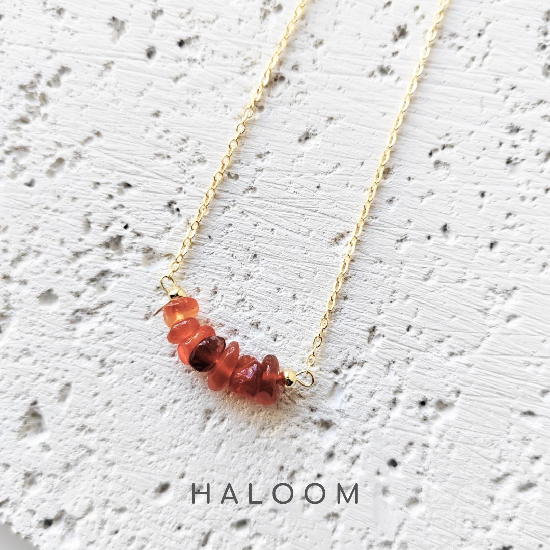 Carnelian chip necklace