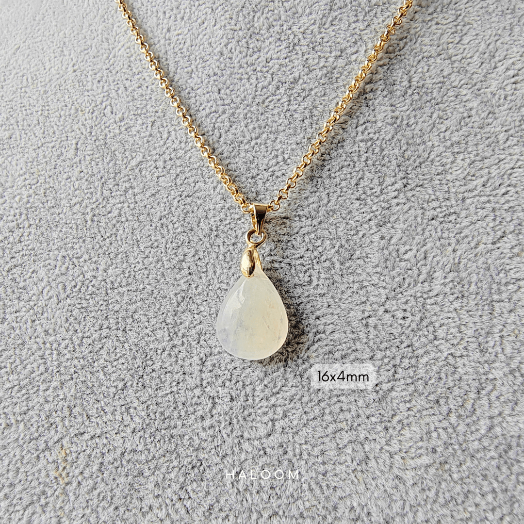 Rainbow moonstone teardrop necklace