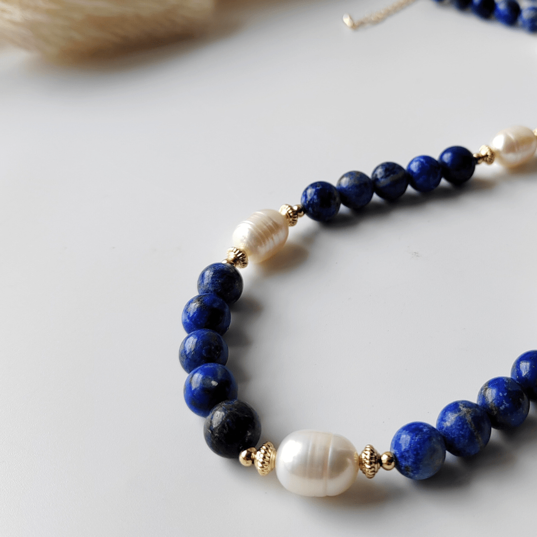 Clarity and balance lapis lazuli necklace