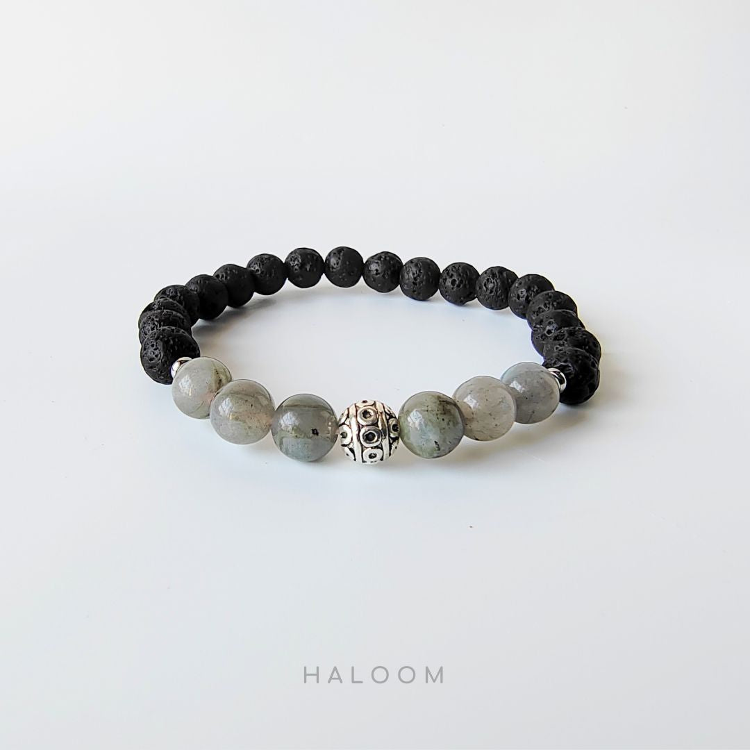 Intuition & Strength labradorite bracelet for men (8mm)
