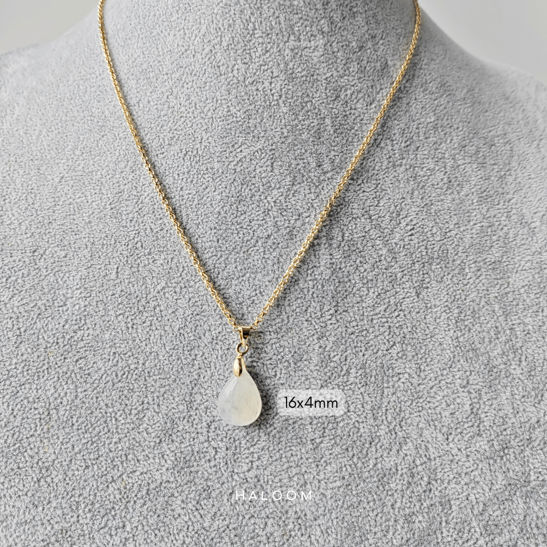 Rainbow moonstone teardrop necklace