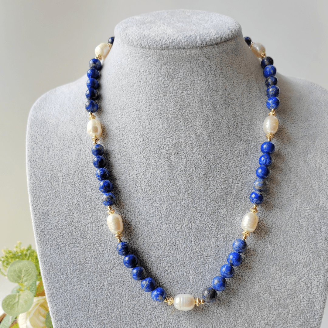 Clarity and balance lapis lazuli necklace