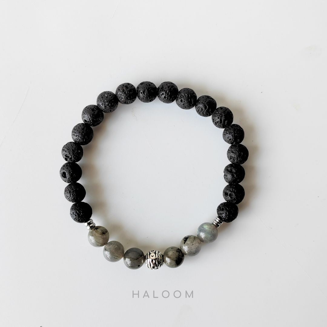 Intuition & Strength labradorite bracelet for men (8mm)