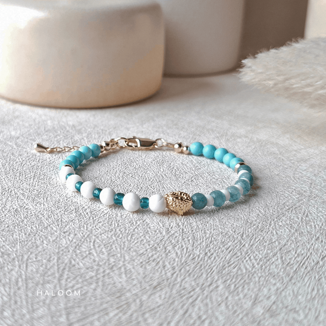 Ocean Breeze | Turquoise + tridacna + aquamarine