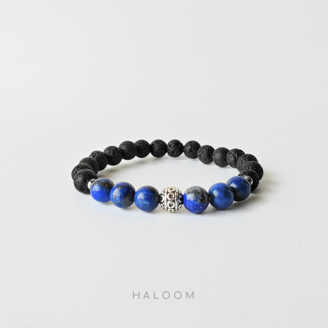 Gelang lapis lazuli Confidence Clarity untuk lelaki (8mm)