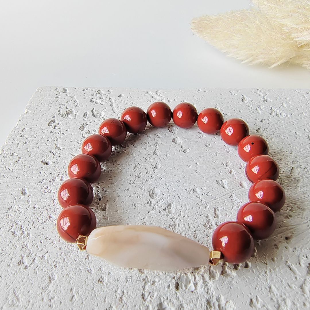 Fire Up Your Drive red jasper bracelet