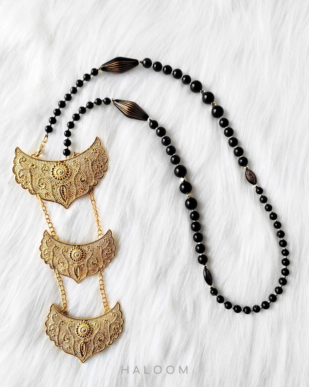 Rantaian Teduh - Black Jade necklace and glasses chain