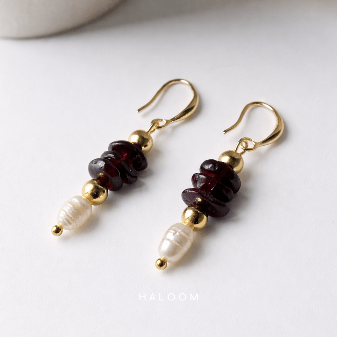 Creative Flow garnet earrings