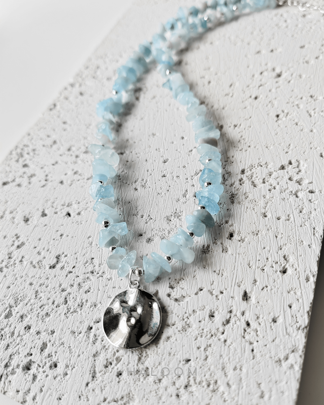 Calm Communication aquamarine necklace