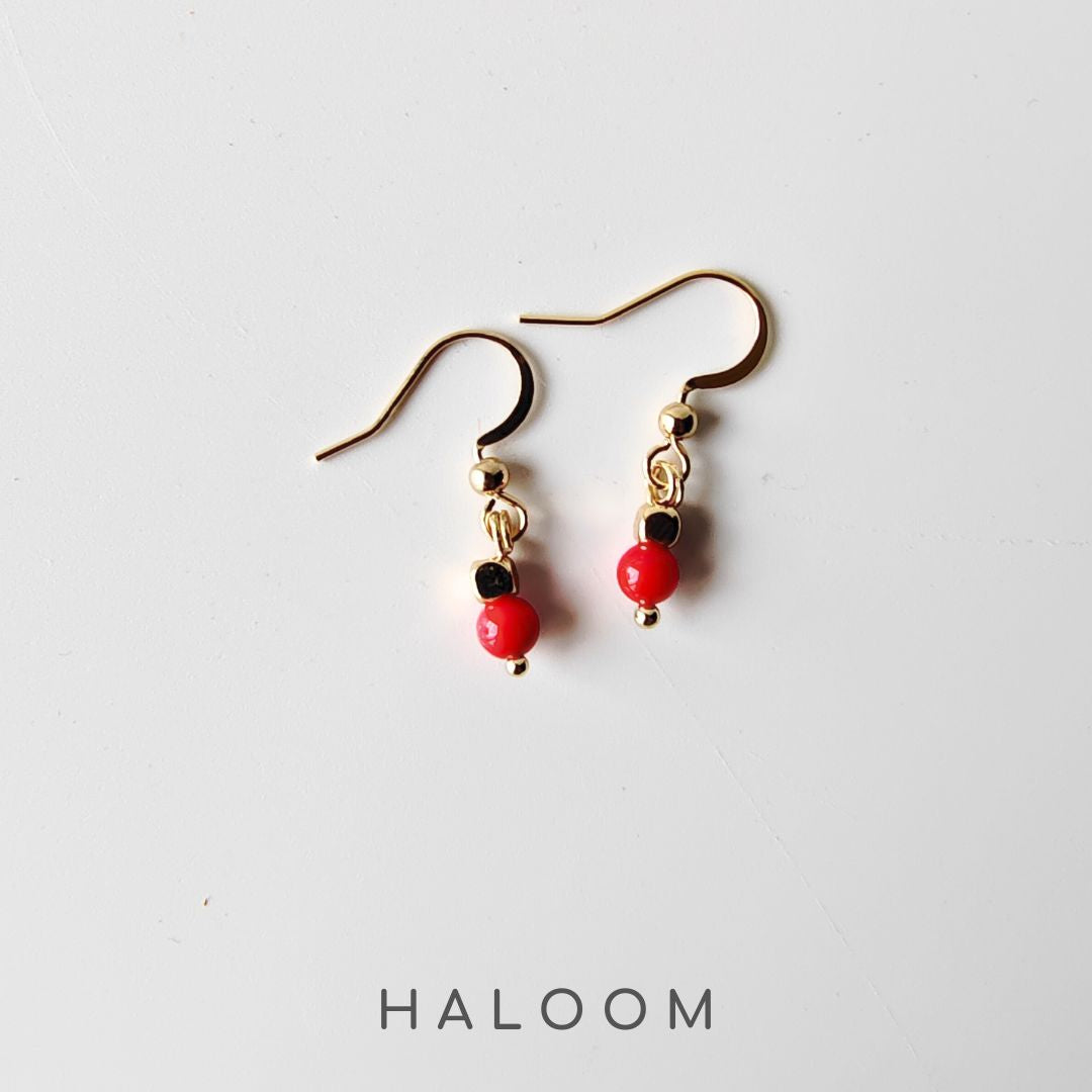 Courageous Heart red coral earrings