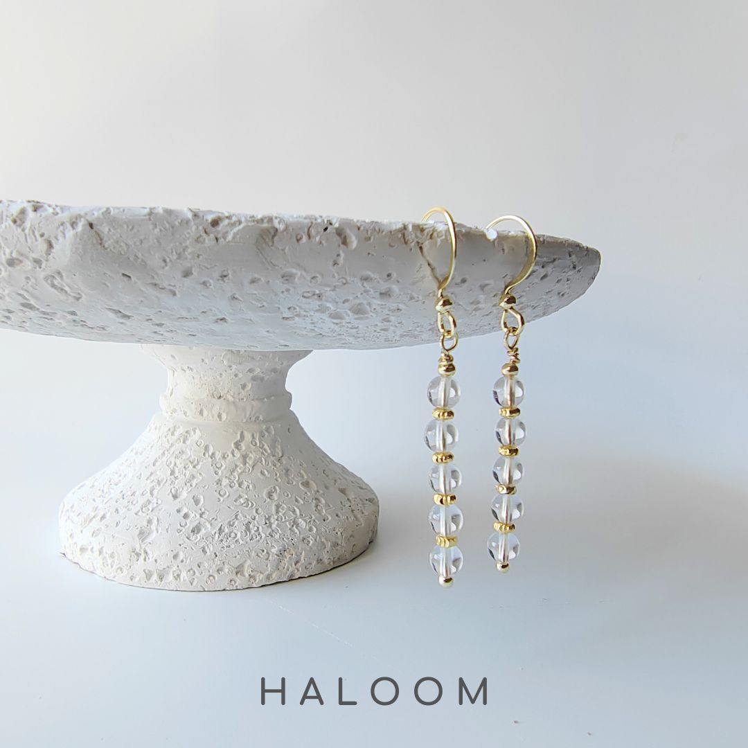 Clear quartz bar earrings