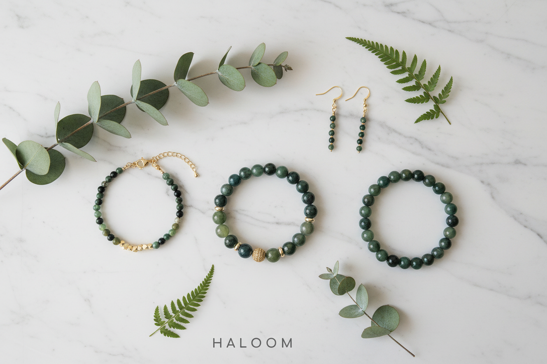 May birthstone: emerald meaning and green moss agate as a grounding alternative