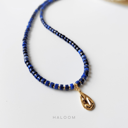 Lapis lazuli rondelle necklace.