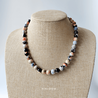 Stability flame agate necklace.