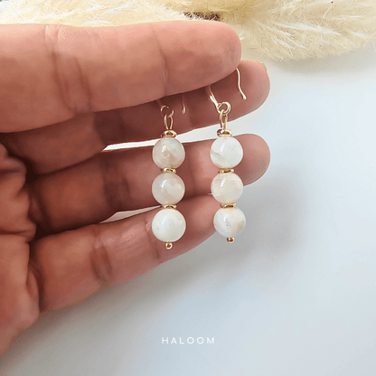 Moonstone Glow earrings.